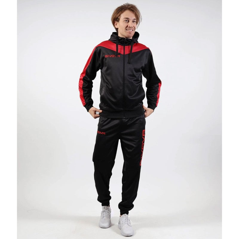 Givova Tuta Roma Hooded Tracksuit Negro/Blanco