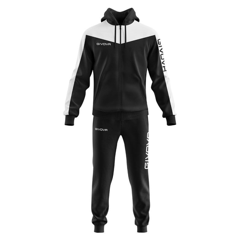 Givova Tuta Roma Hooded Tracksuit Negro/Blanco