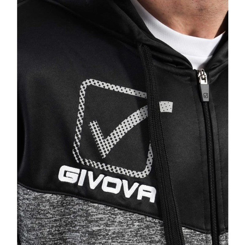Givova Tuta Visa Melange Hooded Tracksuit Rosa Flúor/Negro