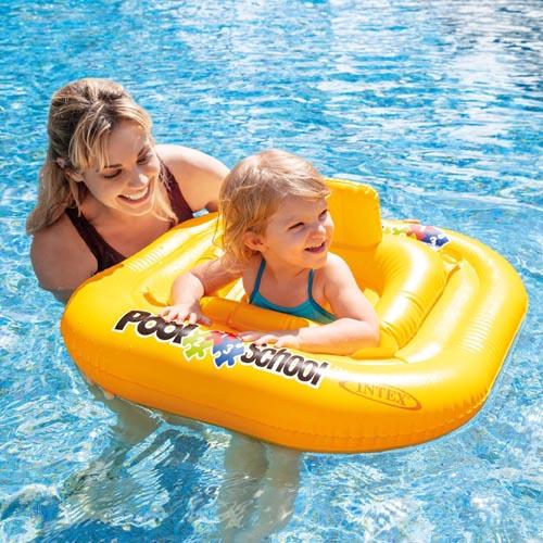 Intex Deluxe babaülés | Négyzet | Sárga | Max 15 kg-ig