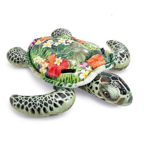 Intex Turtle Ride-on | Realistisk blomsterprint | 191x170 cm