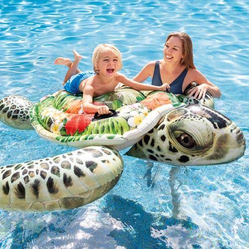 Intex Turtle Ride-on | Realistic Floral Print | 191x170 Cm