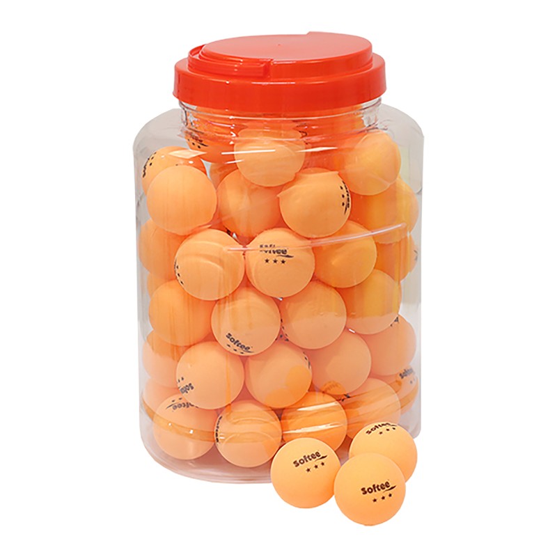 Jar 60 Balls Ping Pong Softee 40mm Naranja