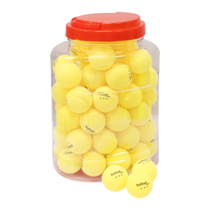 Jar 60 Balls Ping Pong Softee 40mm Blanco