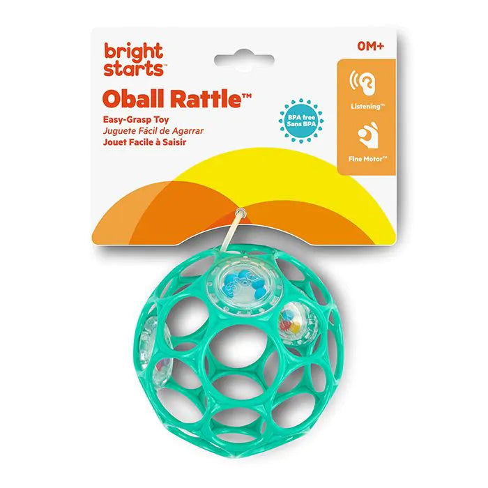 Дрънкалка Oball Лесна за хващане играчка - Синьозелена