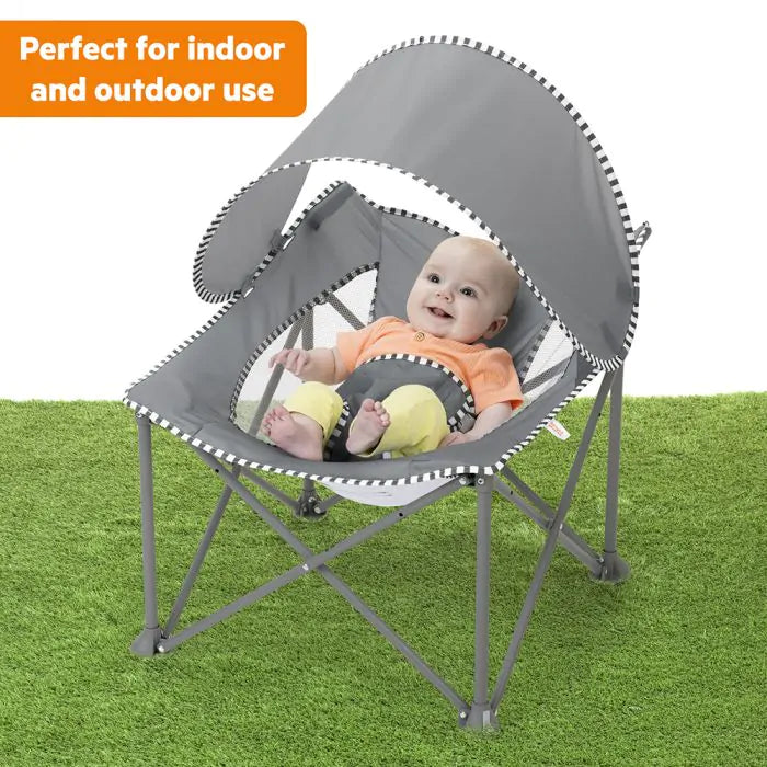 Bright Starts Pop 'n Chill Travel Seat Greyâ€