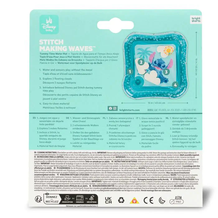 Bright Starts Stitch Making Waves Tummy Time Water Mat