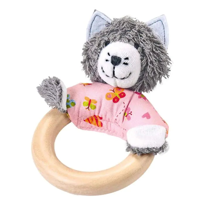 Ku00e4the Kruse In The Garden Wooden Grabbing Toy Cat