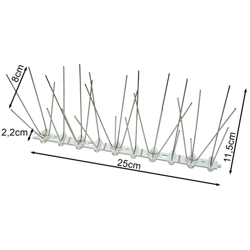 Punte deterrenti per uccelli 25 cm di lunghezza 10 punte Bst-920382