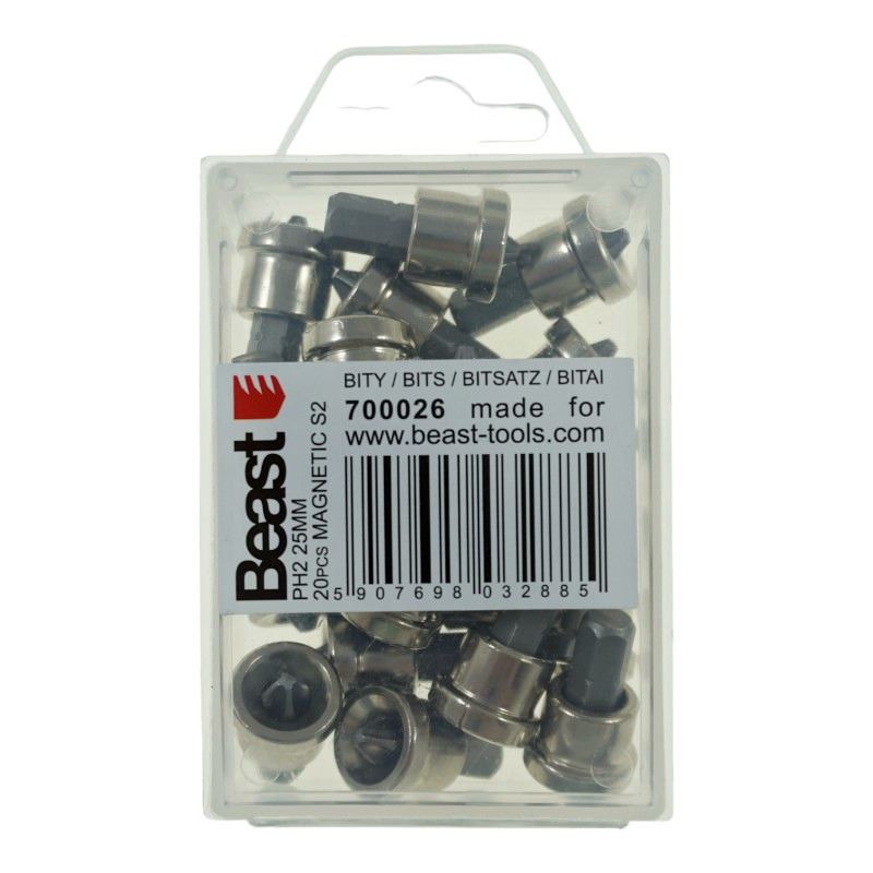 Końcówki wkrętaków do płyt gipsowo-kartonowych Ph2 S225 Mm Magnetyczne 20szt
