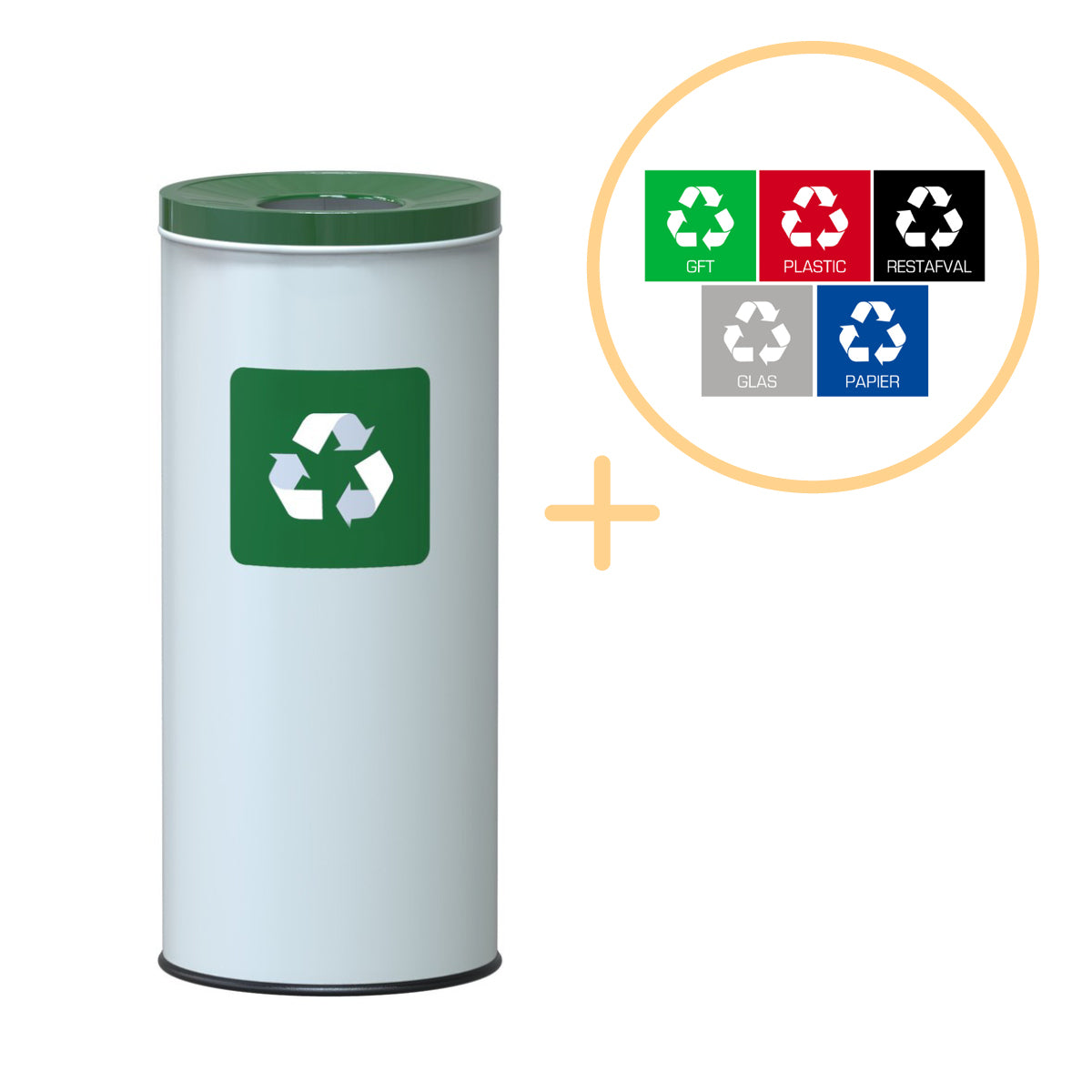 Alda Eco - Nord Hvid Papirkurv 45l - Grøn