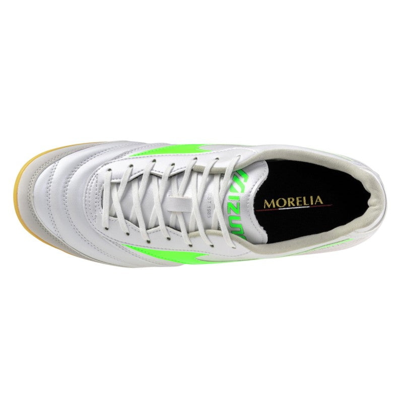 Mizuno Morelia Sala Pro In Scarpe Da Calcetto Blanco/Verde Flúor