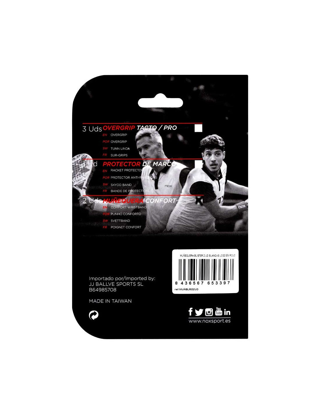 Nox White-Red Wristband