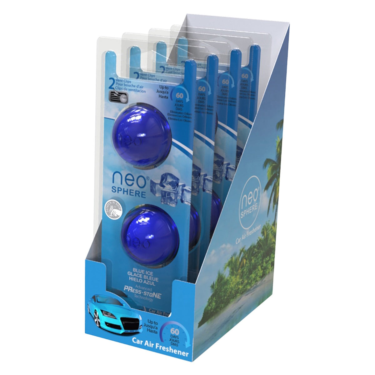 Neo-sphere - Autós légfrissítő – 4 duplacsomagos – Blue Ice