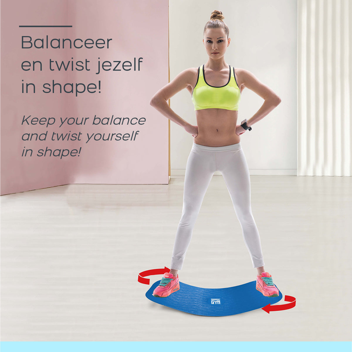 Tavola per l'equilibrio da palestra arancione - blu