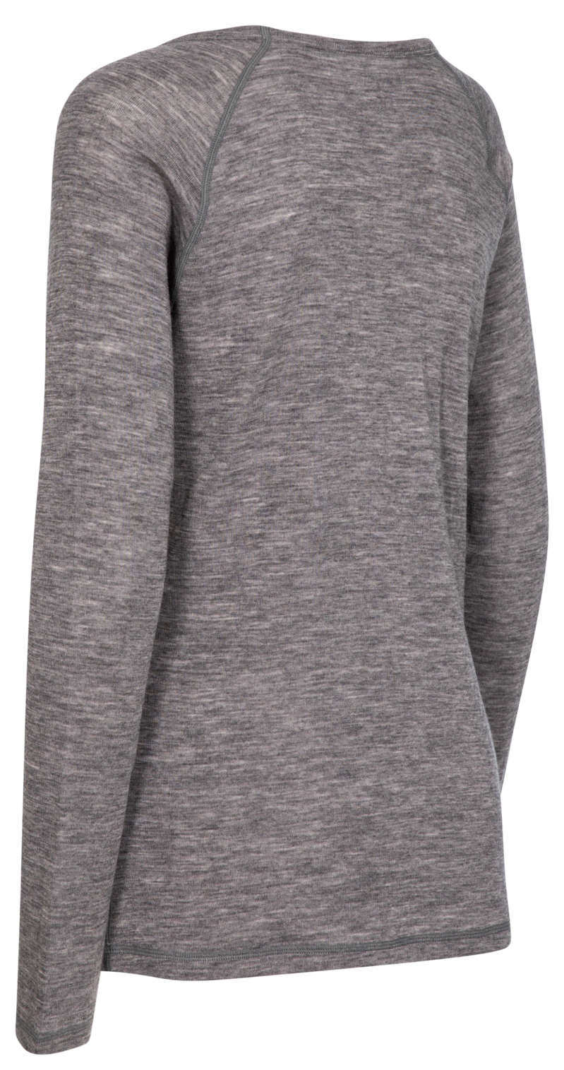 Dlx Libra - Damska warstwa podstawowa Dlx Merino Top Ciemnoszary Marl