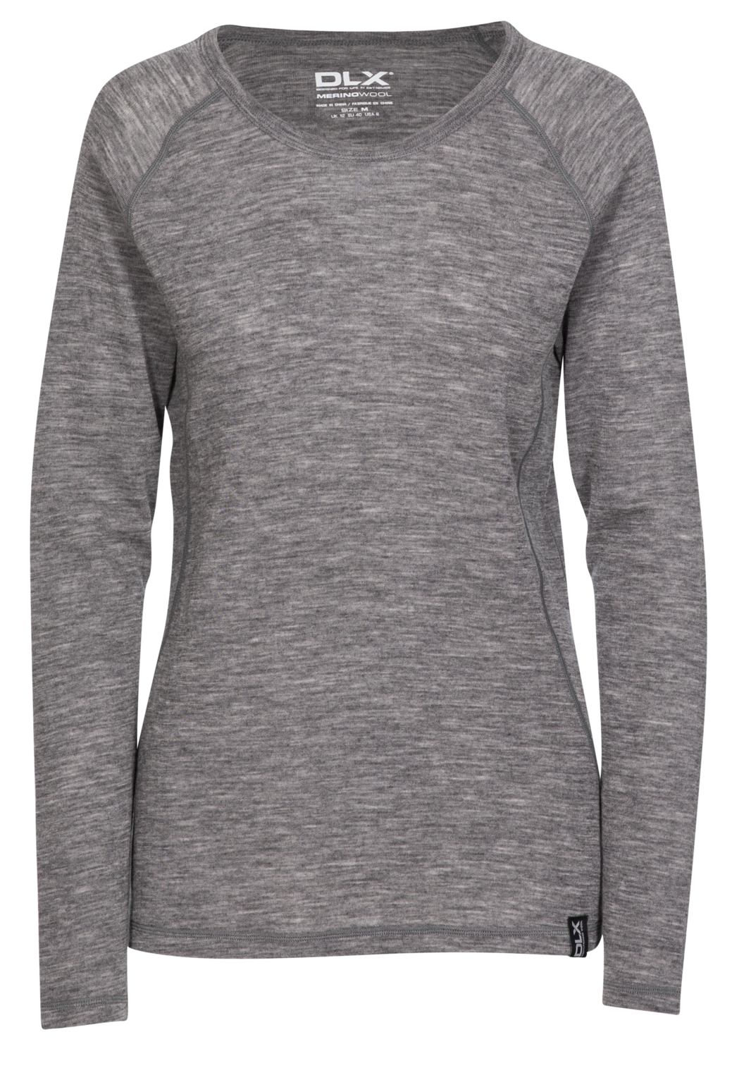 Dlx Libra - Damska warstwa podstawowa Dlx Merino Top Ciemnoszary Marl