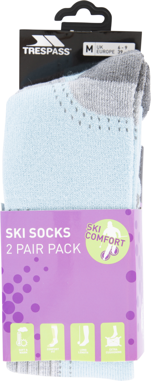 Trespass Janus Ii – Skisocken für Damen (2er-Pack) Mist/Aqua