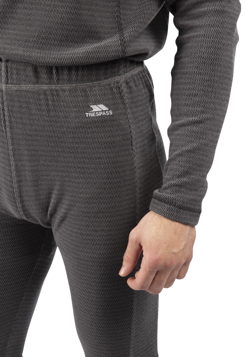 Trespass Kirk - Pantalone Base Layer maschile Nero / Grigio Storm