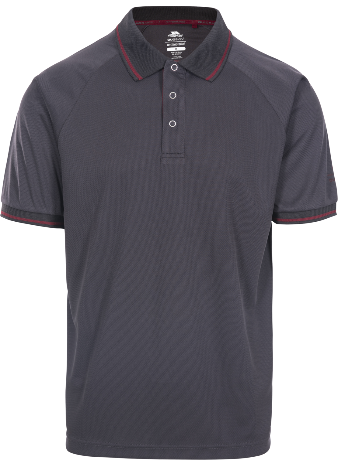Trespass Bonington - Male Active Polo Top Tp100 Mørkegrå