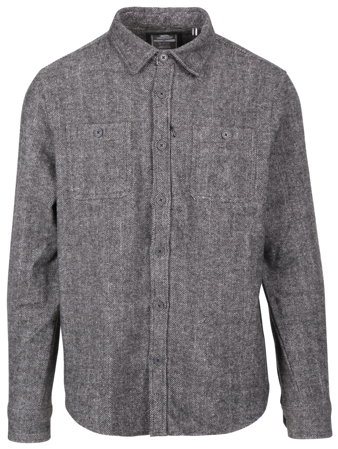 Trespass Potsgrove - Male Casual Shirt Grey Herringbone