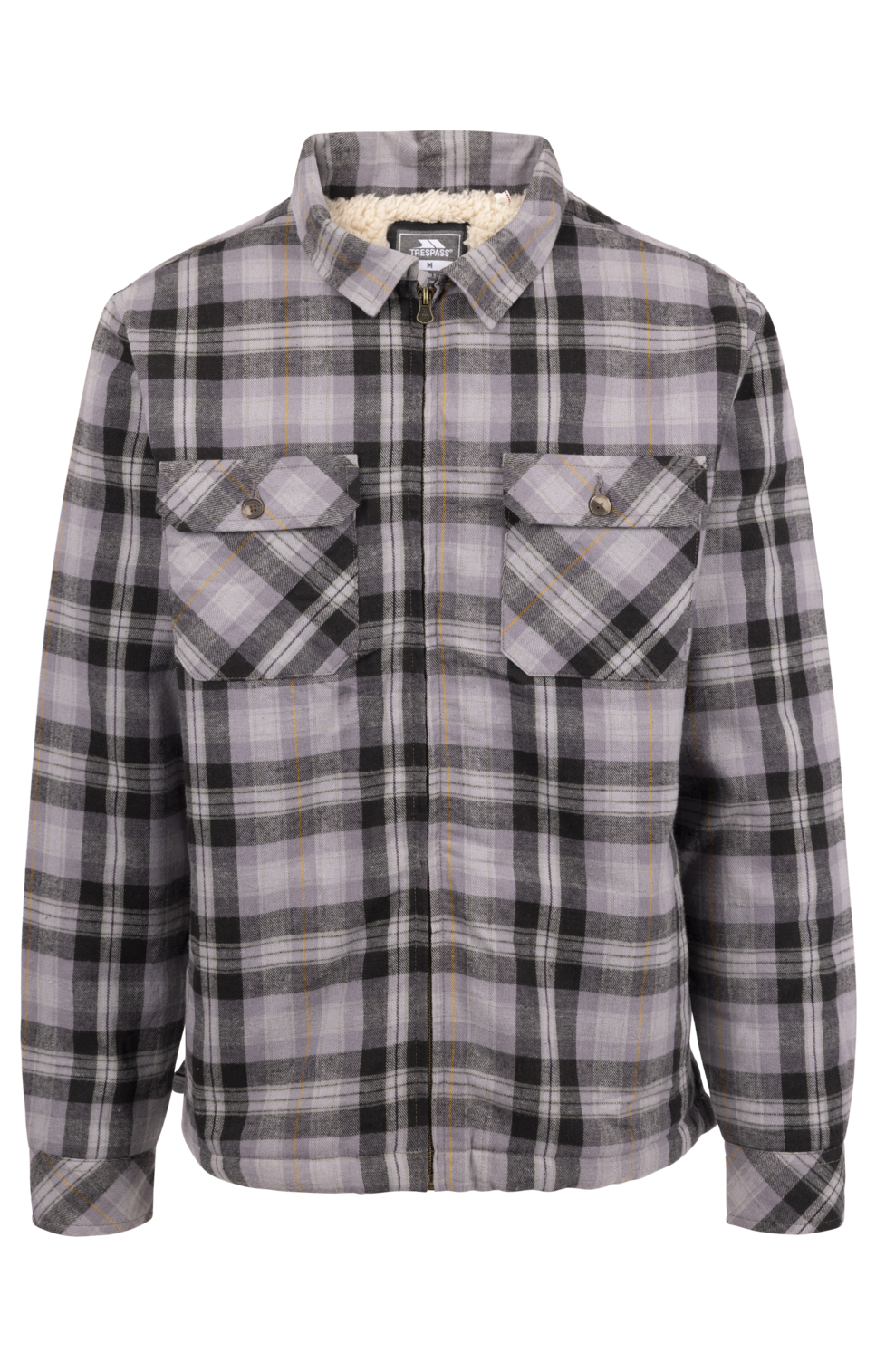Trespass Danehill - Camisa con forro de sherpa para hombre Storm Grey Check