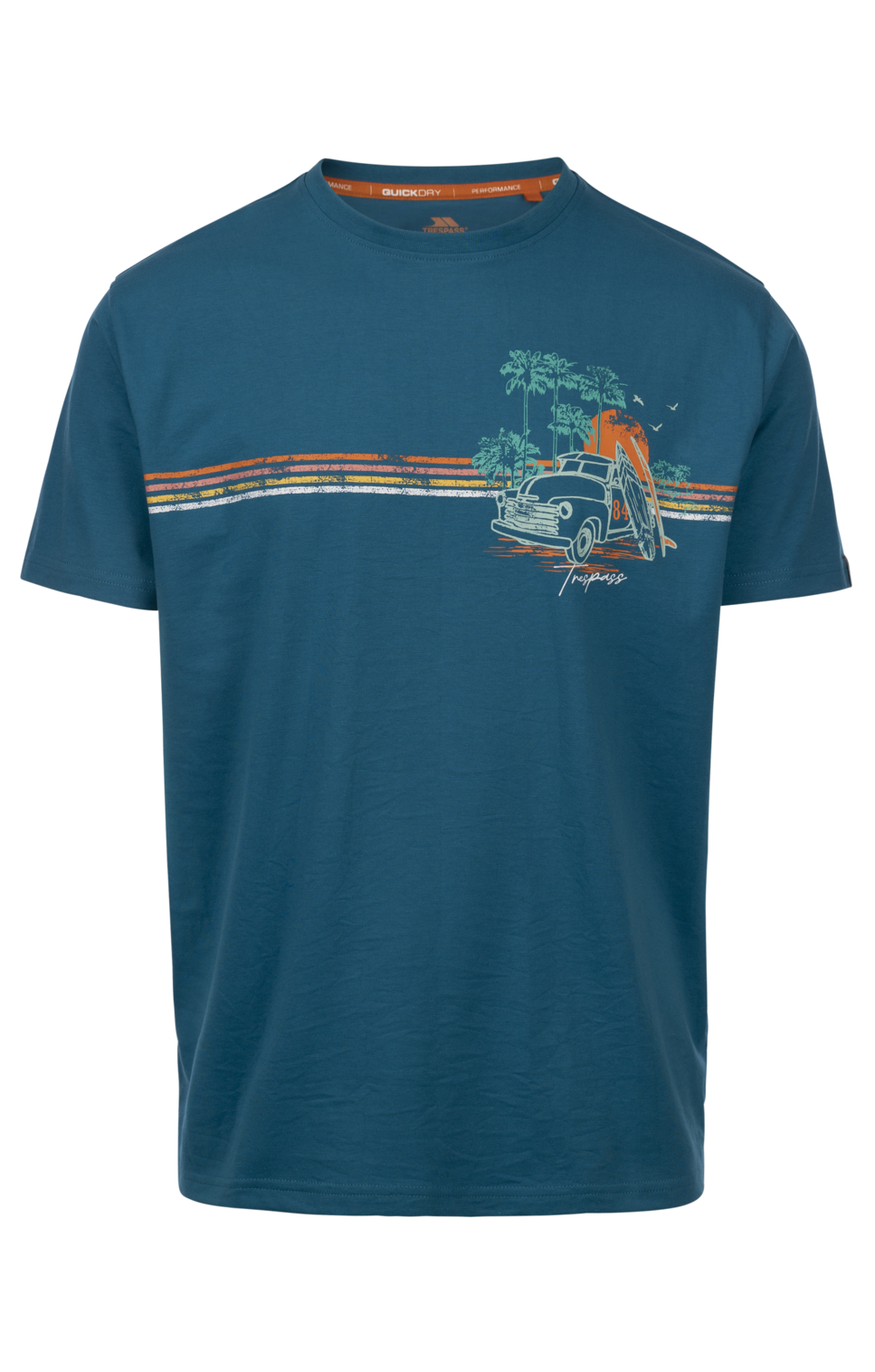 Trespass Zama - Male Casual Printed Tshirt Bondi Blue