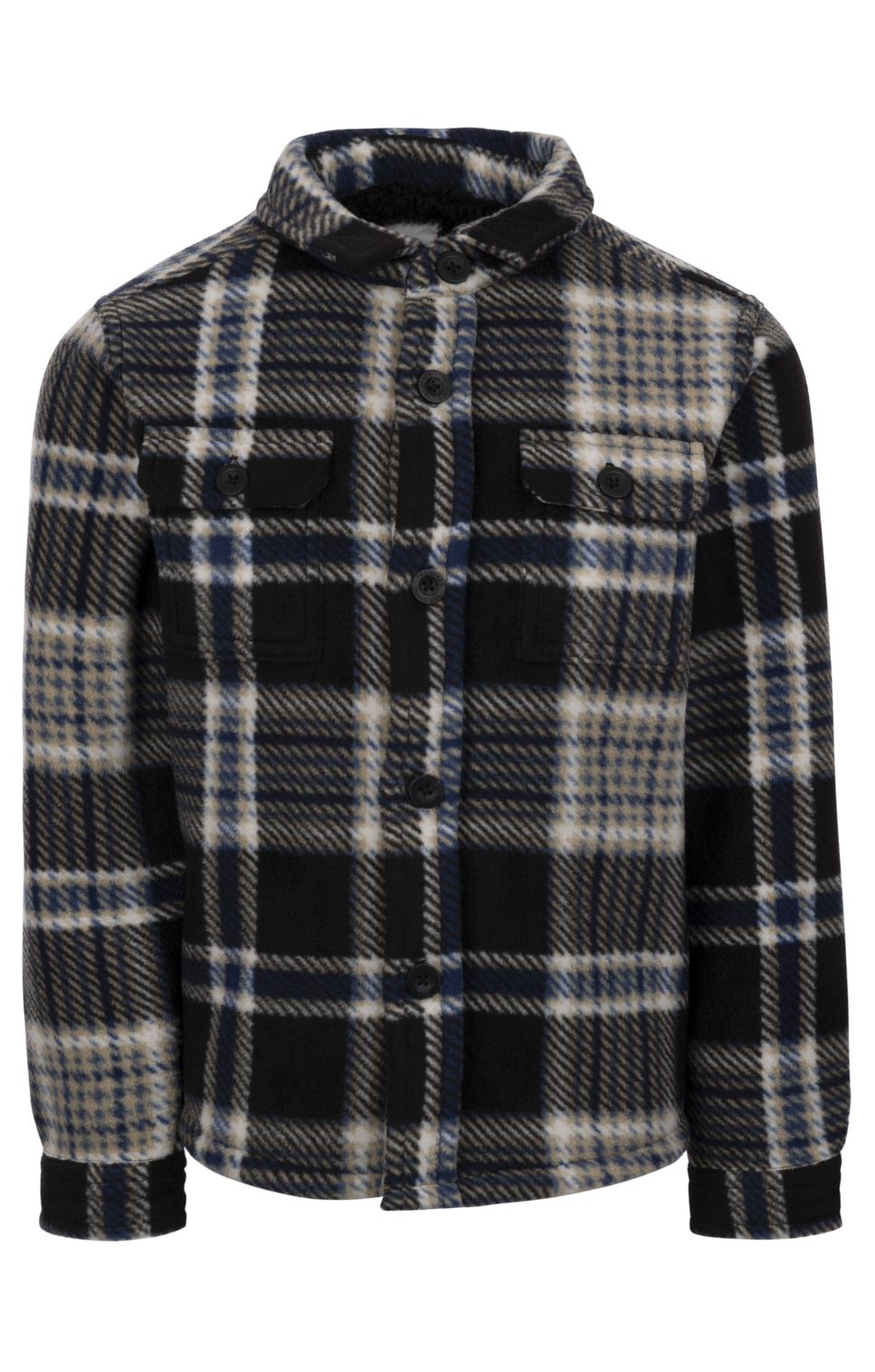 Trespass Checkley Copii - Cămașă bărbătească din microfleece, cu carouri negre