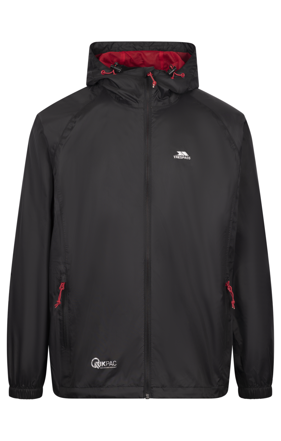 Trespass Qikpac Jakke - Unisex Packaway Jkt Sort/rød