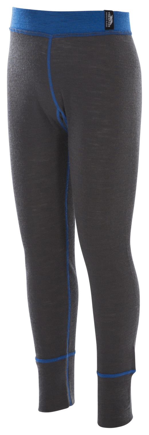 Trespass Bamba - Unisex Kids Merino Wool Base Layer Set Dark Grey Blue 5/6
