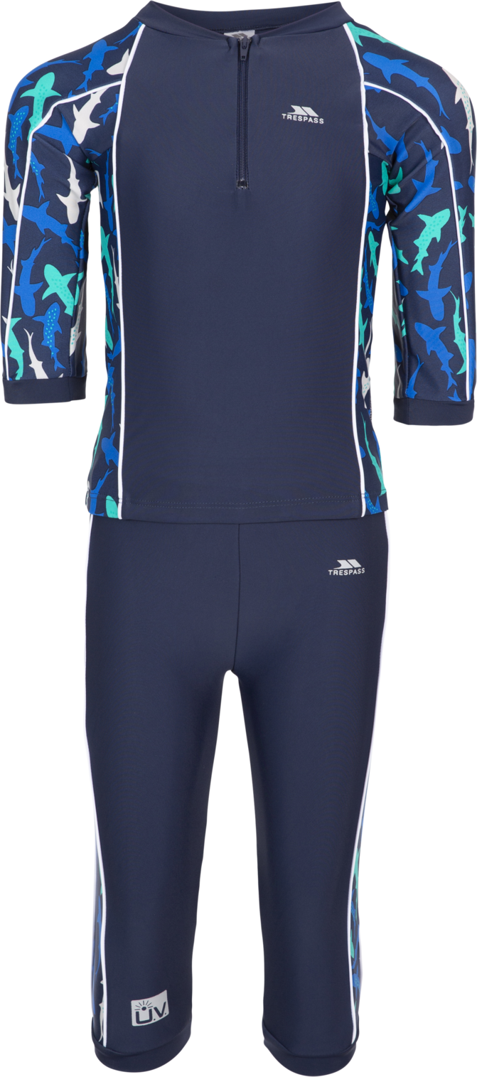 Trespass Smiley - Kids Swim Set Shark Print 7/8