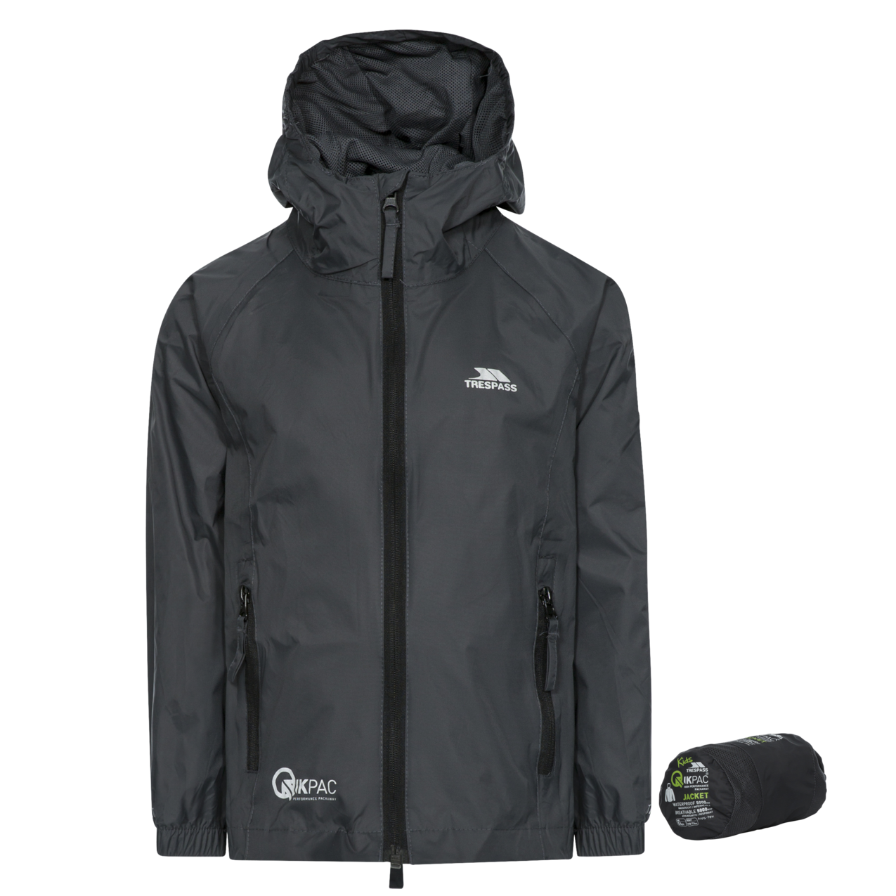 Giacca Trespass Qikpac - Packaway unisex per bambini Jkt Flint