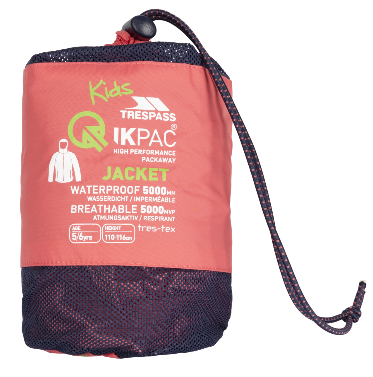 Jachetă Trespass Qikpac - Pachet unisex pentru copii Jkt P Blush