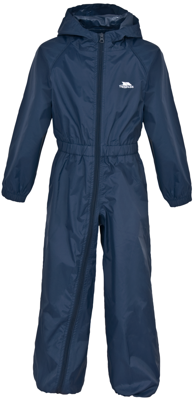 Trespass Button – Unisex-Regenanzug für Kinder, Marineblau
