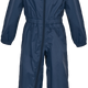 Trespass Button - Babies Rain Suit Navy Blue