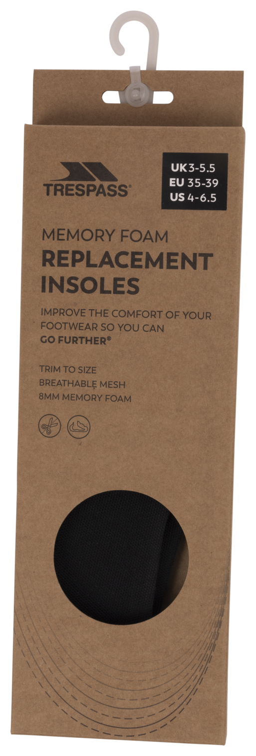Trespass Memsole - Semelle intérieure en mousse à mémoire de forme Noir