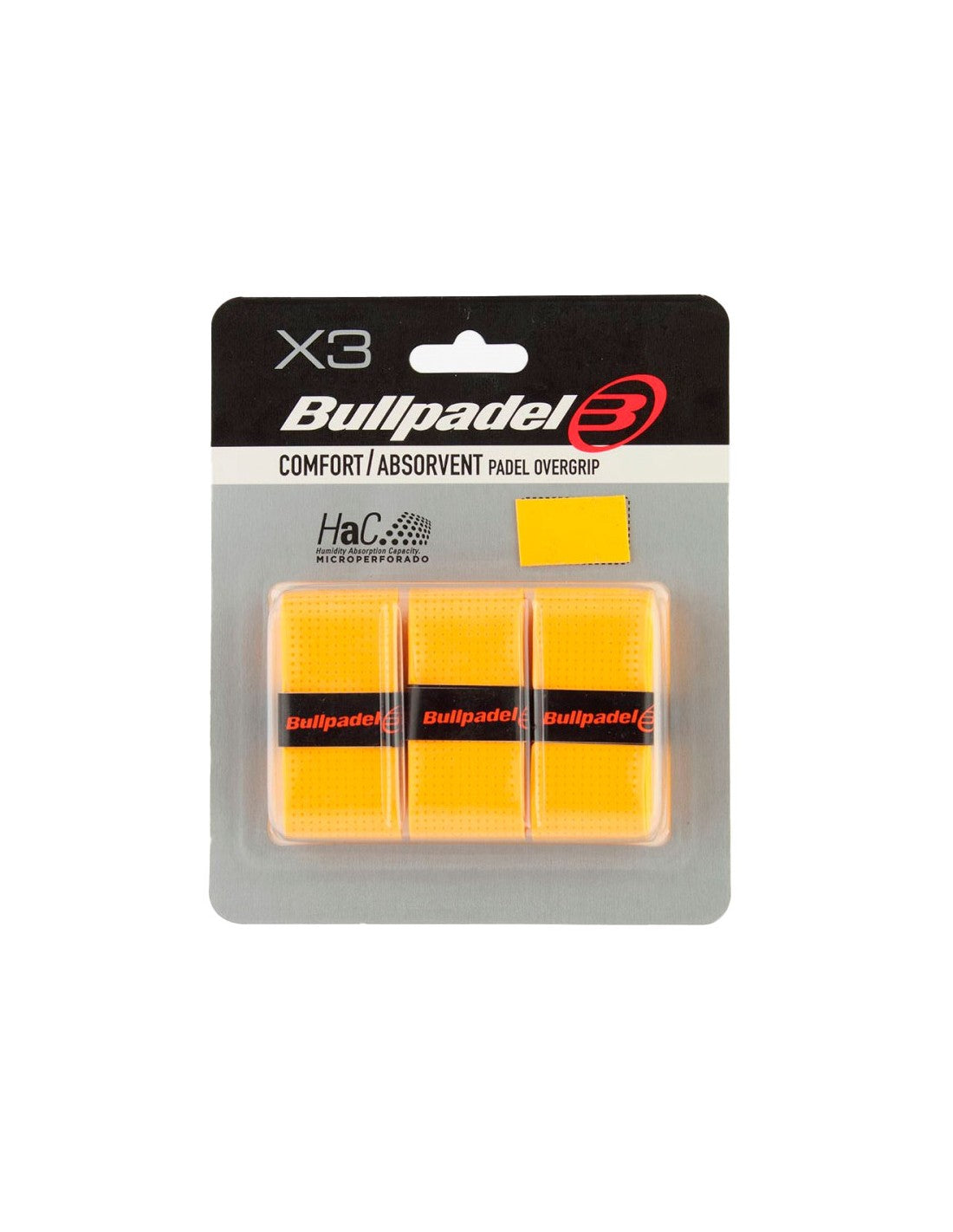 Bullpadel Pack Of 3 Perforated Overgrips Yellow