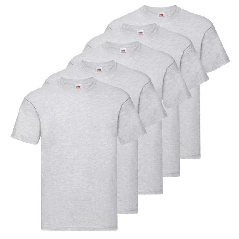 Pack Of 5 Fruit Of The Loom Original T-shirts Gris