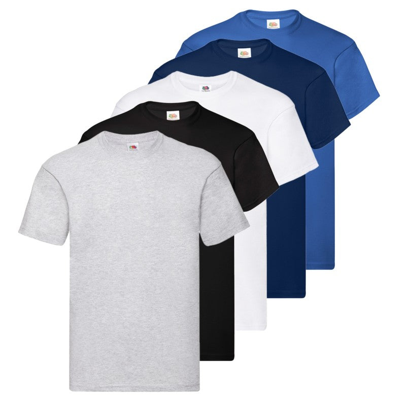Pack De 5 Camisetas Fruit Of The Loom Originales Gris