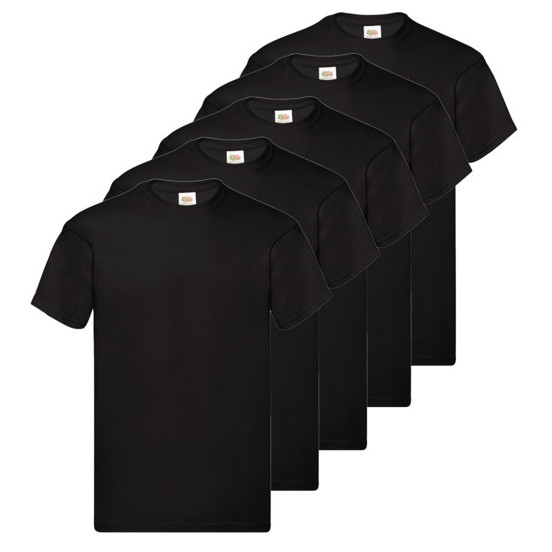 Pack Of 5 Fruit Of The Loom Original T-shirts Negro