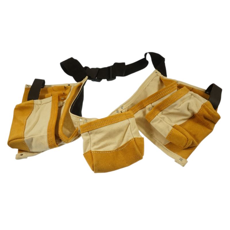 Assembly Tool Belt Canvas Leather 11 Pockets Beast