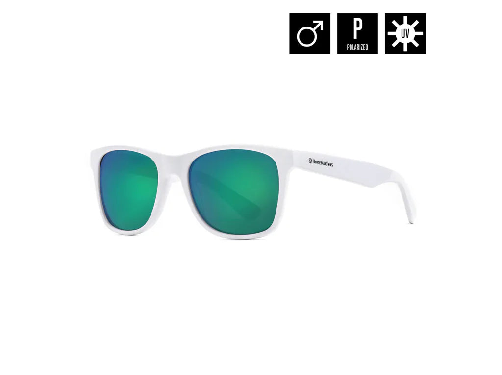 Horsefeathers Foster Sunglasses (gloss White/mirror Green)