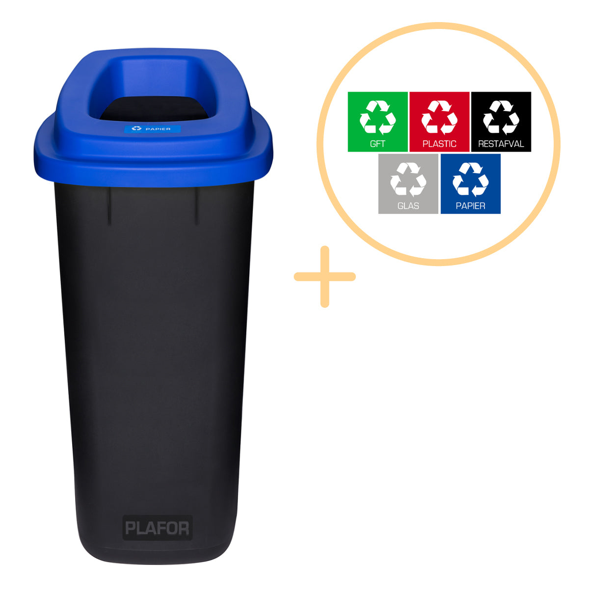 Plafor - Prullenbak 90l – Recyclage – Bleu