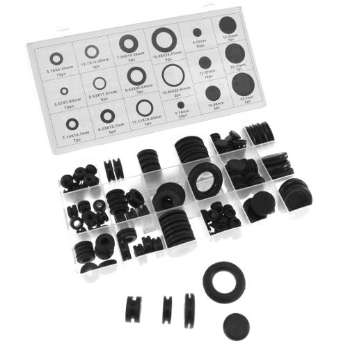 Conjunto de plugues de borracha 125 unidades de 6,35-25,4 mm de diâmetro Besta