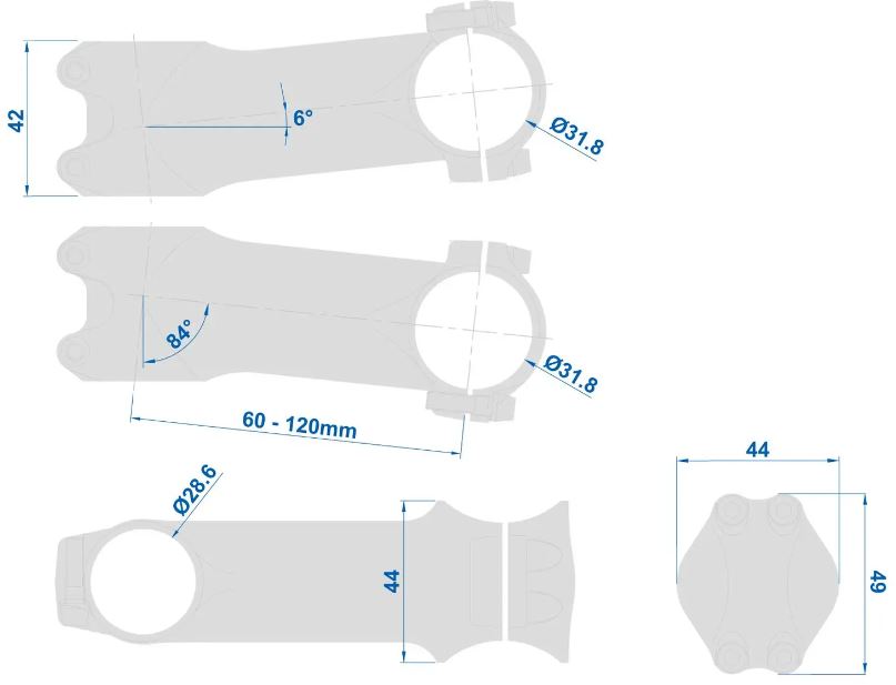 Stem Ritchey Logic 4-axis 31.8mm - 80 Mm