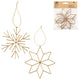Christmas Pendant Snowflake Metal Gold-colored 11.5 Cm Set Of 2