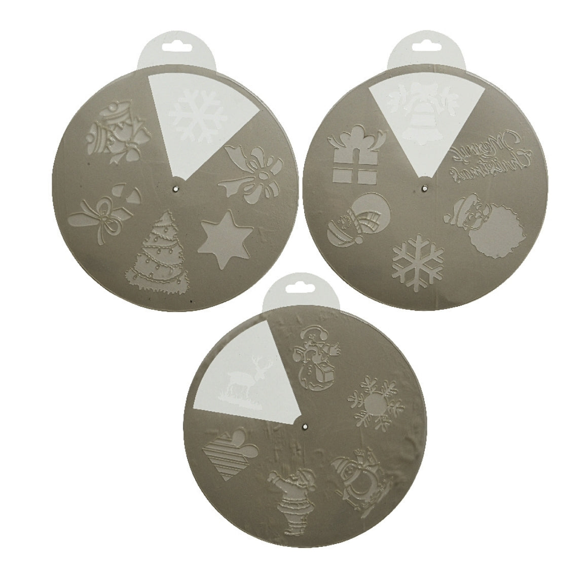 Turntable Stencils Christmas 25 Cm 3 Assorted