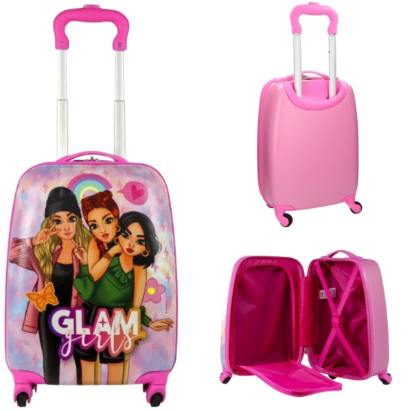 Glam Girls Suitcase On Wheels Pink 48 Cm