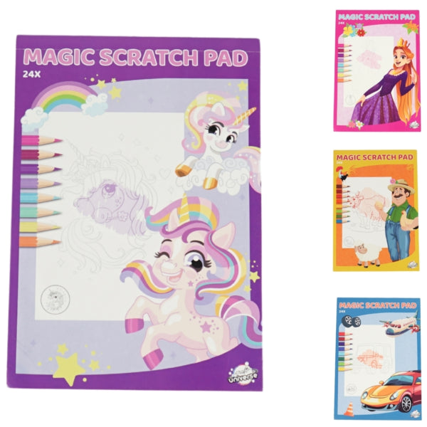Craft Universe Scratch Coloring Book A5 4 Assorted
