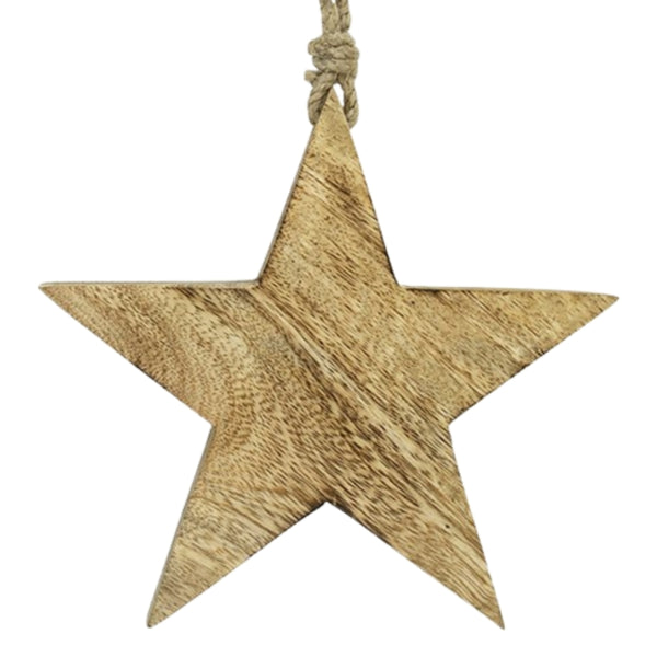 Star Pendant Mango Wood 19 Cm